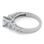 Sterling Silver Graduated CZ Ring