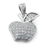Sterling Silver Apple Clear CZ Pendant