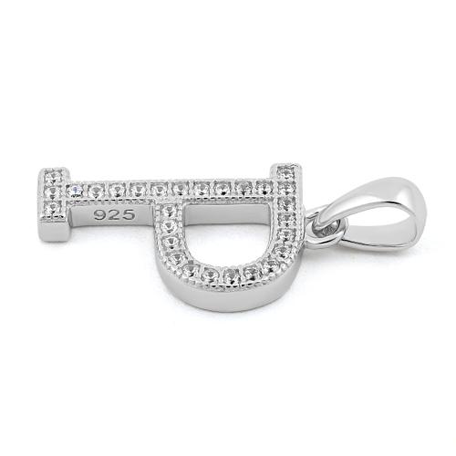 Sterling Silver Letter P CZ Pendant