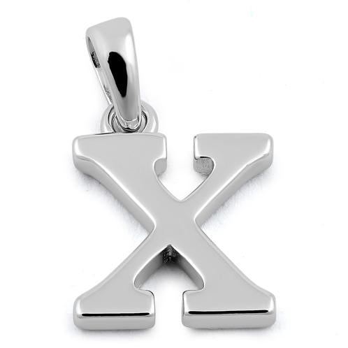 Sterling Silver Plain Letter X Pendant