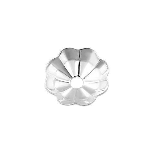 Sterling Silver Bead Flower Cap 5mm - PACK OF 12
