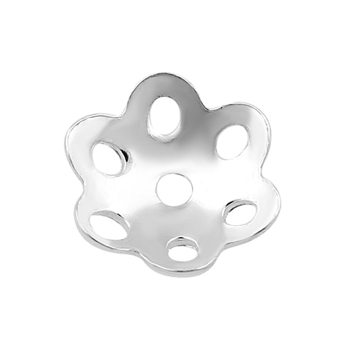 Sterling Silver Bead Cap Perforated Flower 6mm - PACK OF 25