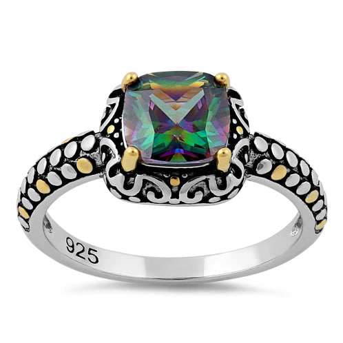 Sterling Silver Rainbow CZ Ring