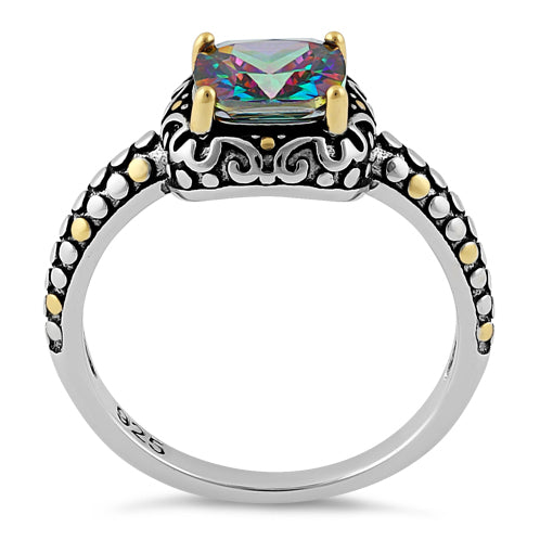 Sterling Silver Rainbow CZ Ring