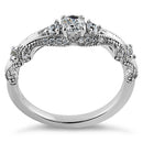 Sterling Silver Classic CZ Engagement Ring