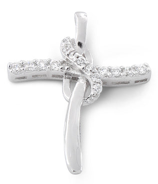 Sterling Silver Cross CZ Pendant