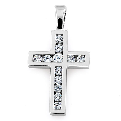 Sterling Silver Cross CZ Pendant