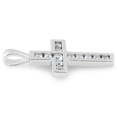 Sterling Silver Cross CZ Pendant