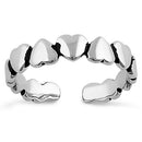 Sterling Silver Hearts Toe Ring