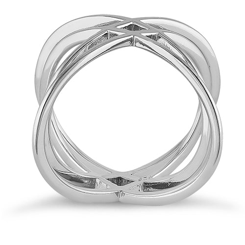 Sterling Silver Overlapping Atom Design Ring
