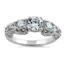 Sterling Silver 7-Stone CZ Engagement Ring