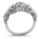 Sterling Silver 7-Stone CZ Engagement Ring