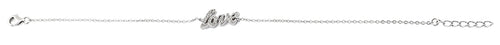 Sterling Silver Stylish 'Love' Clear CZ Bracelet