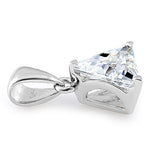 Sterling Silver Triangle Clear CZ Pendant