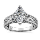 Sterling Silver Marquise CZ Engagement Ring