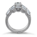 Sterling Silver Baguette 2-Piece CZ Engagement Ring