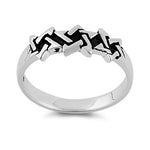 Sterling Silver Triple Star Ring