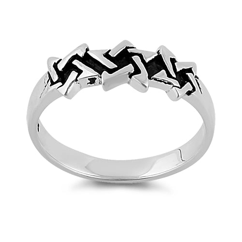 Sterling Silver Triple Star Ring