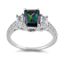 Sterling Silver Mystic Rainbow CZ Ring