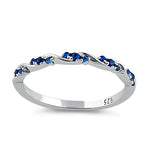 Sterling Silver Dainty Blue CZ Ring