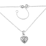 Sterling Silver Curly Heart Necklace