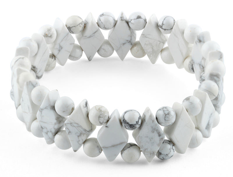 Princess Style White Howlite Gemstone Bracelet