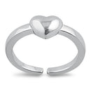 Sterling Silver Puffy Heart Toe Ring