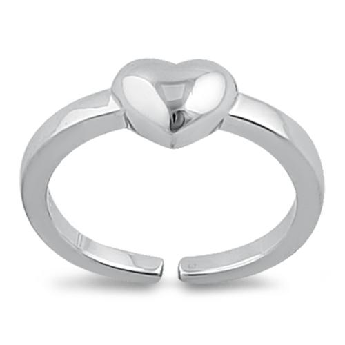 Sterling Silver Puffy Heart Toe Ring