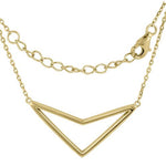 Sterling Silver Yellow Gold Plated Down Arrow Necklace