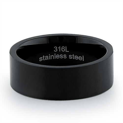 Black Stainless Steel 7mm Satin Finish Band Ring