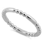 Rhodium Plated Stackable Bead and Bar Ring