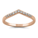 Rose Gold Plated Pointed V CZ Ring