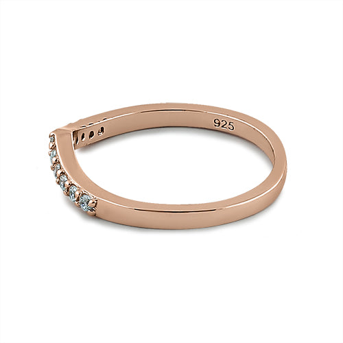 Rose Gold Plated Pointed V CZ Ring