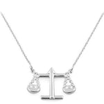 Sterling Silver Libra Zodiac Sign Necklace