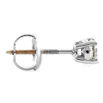 Solid 14K White Gold Round .30 ct. Diamond Earrings