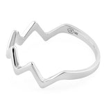 Solid 14K White Gold Zig Zag Ring