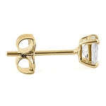 .2 ct Solid 14K Yellow Gold 2.5mm Princess Cut Clear CZ Earrings