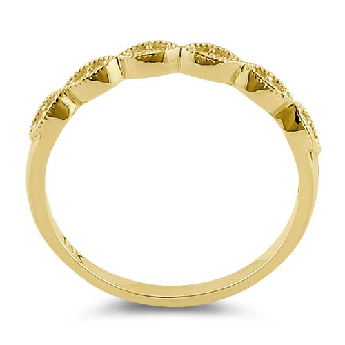 Solid 14K Yellow Gold Half Eternity Clear CZ Oval Ring