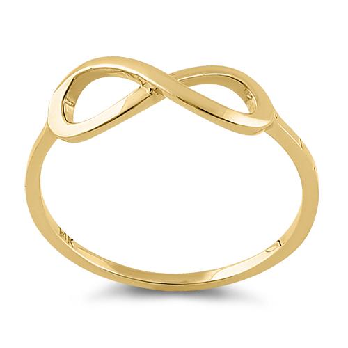 Solid 14K Yellow Gold Infinity Ring