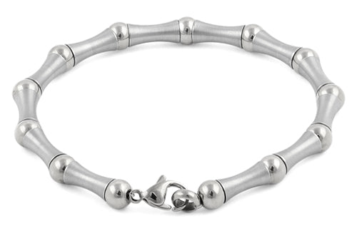 Stainless Steel Bead and Bar Bracelet