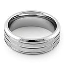 Stainless Steel Four Layers Triple Groove Satin Finish Band Ring
