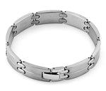 Stainless Steel Groove Link Bracelet