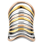 Stainless Steel Multi-Color Wave Ring