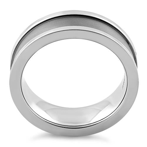 Stainless Steel Polished Satin Finish Band Ring