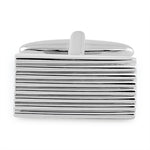 Stainless Steel Slanted Rectangular Lined Cufflinks
