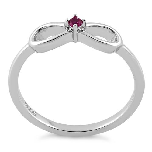 Sterling Silver Infinity Ribbon Pink CZ Ring