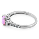 Sterling Silver Enchanted Oval Pink Lab Opal CZ Ring