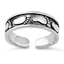 Sterling Foot Prints Adjustable Toe Ring
