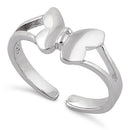 Sterling Silver Plain Butterfly Toe Ring