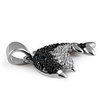 Sterling Silver 2 Dolphins CZ Pendant